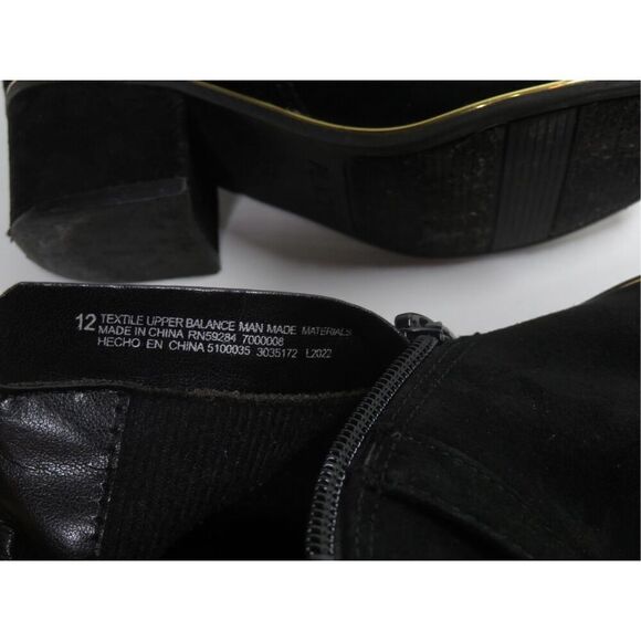 Children’s Place Faux Black Suede Dress Ankle Booties Zip Bow Heel Girls 12 - Picture 7 of 9